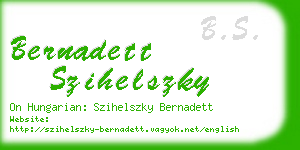 bernadett szihelszky business card